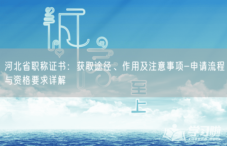 河北省职称证书：获取途径、作用及注意事项-申请流程与资格要求详解